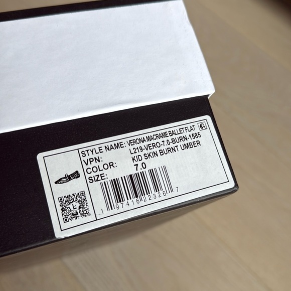 Larroudé Verona Macrame Ballet Flat In Burnt Umber Leather Size 7 NWT Shoes - Picture 6 of 16